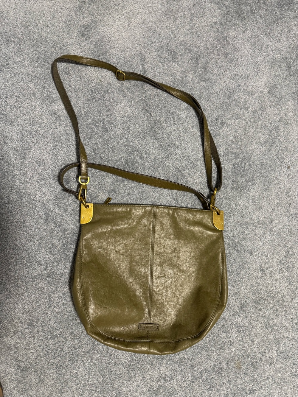 Olive Green Leather Crossbody Bag - fossil